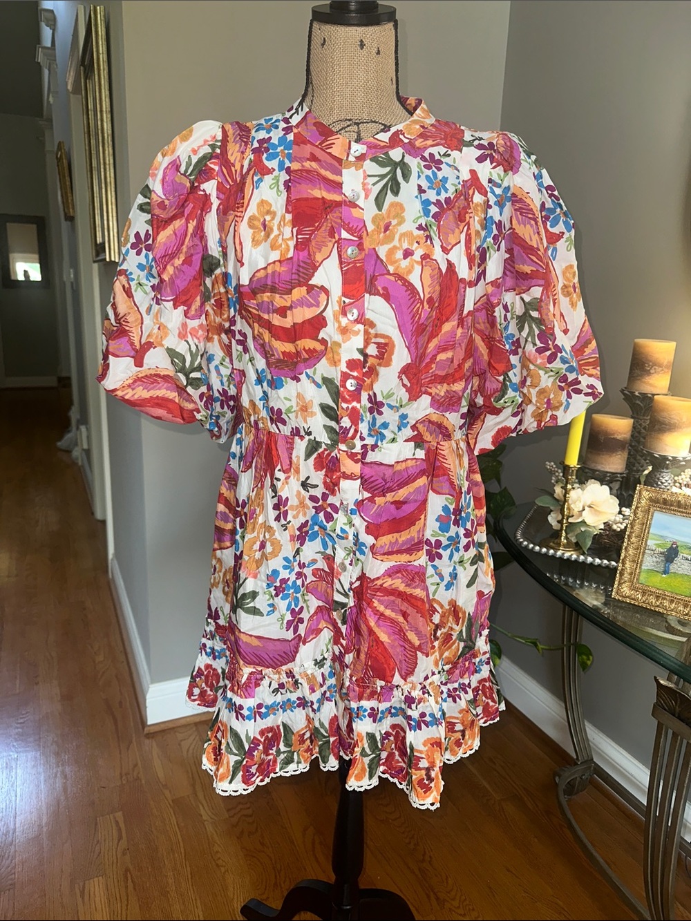 FARM Rio Soring Bananas MiniDress with colorful print no belt size medium